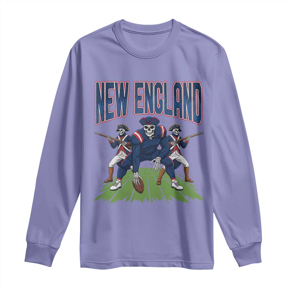 NE Gothic Skeleton Long Sleeve Shirt Football Lover Gift TS12 Violet Print Your Wear