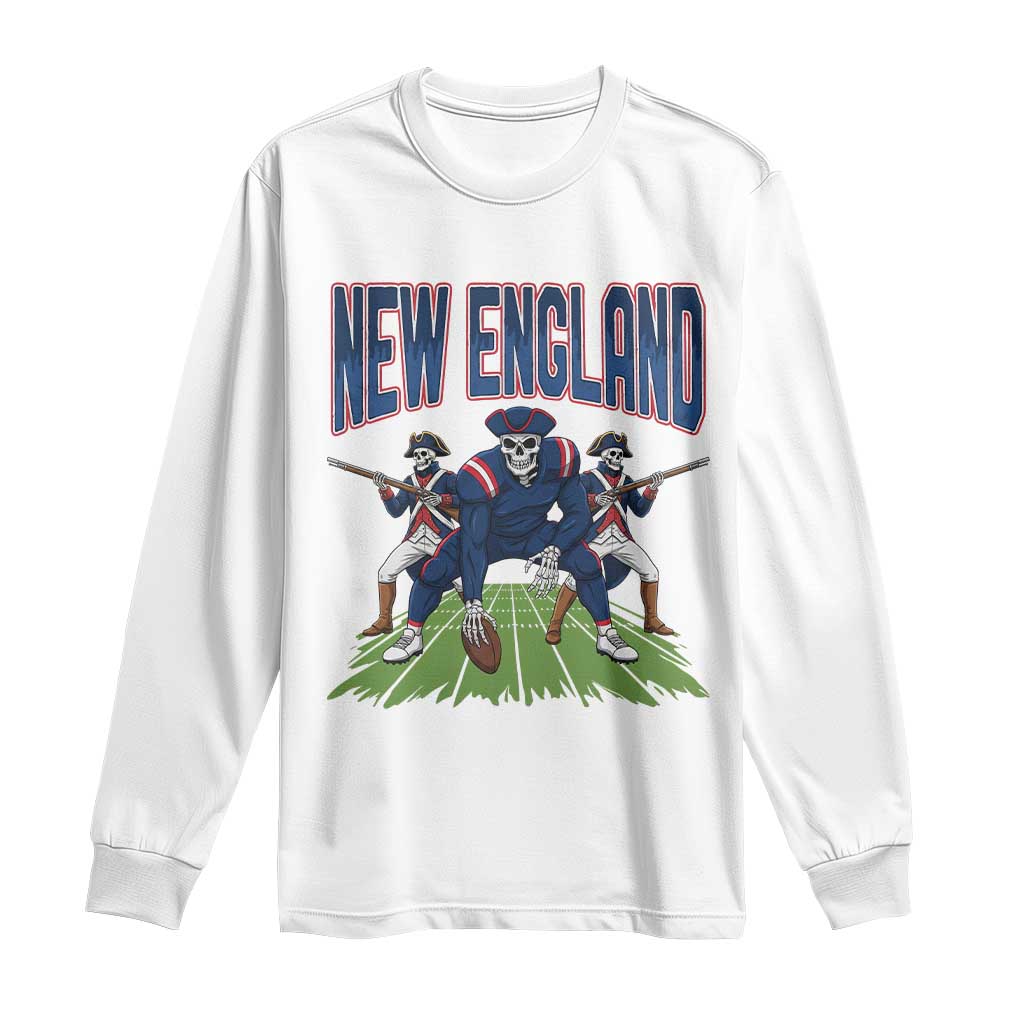 NE Gothic Skeleton Long Sleeve Shirt Football Lover Gift TS12 White Print Your Wear