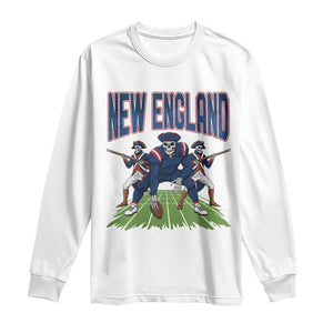 NE Gothic Skeleton Long Sleeve Shirt Football Lover Gift TS12 White Print Your Wear