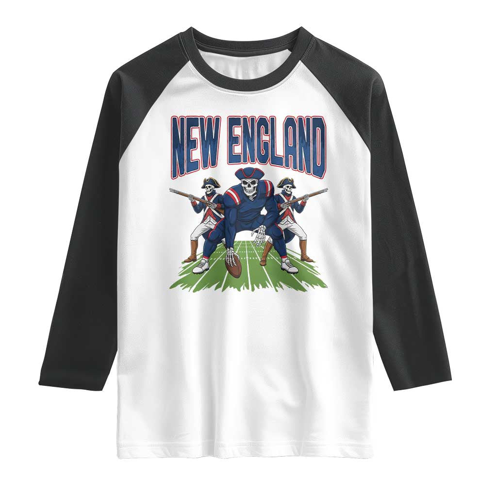 NE Gothic Skeleton Raglan Shirt Football Lover Gift TS12 White Black Print Your Wear