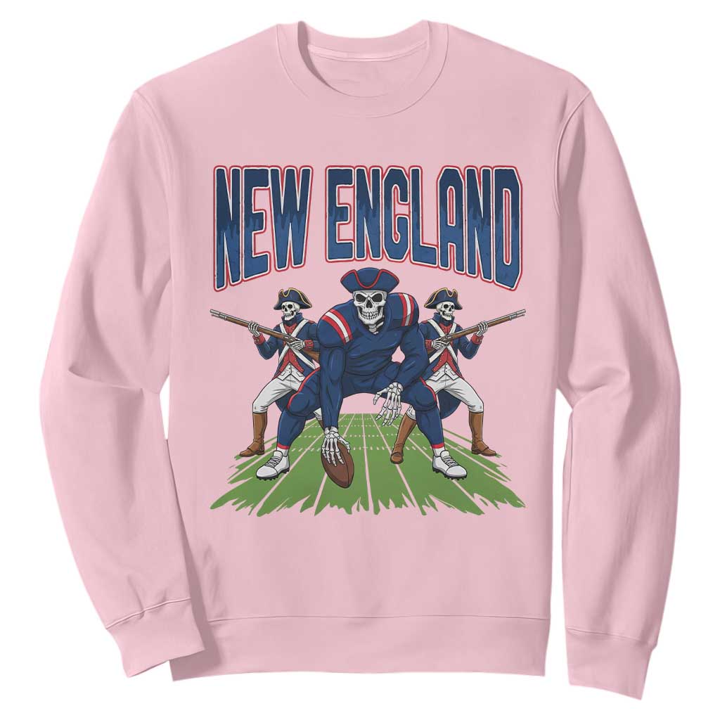 NE Gothic Skeleton Sweatshirt Football Lover Gift TS12 Light Pink Print Your Wear