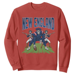 NE Gothic Skeleton Sweatshirt Football Lover Gift TS12 Red Print Your Wear