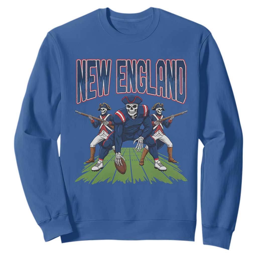 NE Gothic Skeleton Sweatshirt Football Lover Gift TS12 Royal Blue Print Your Wear