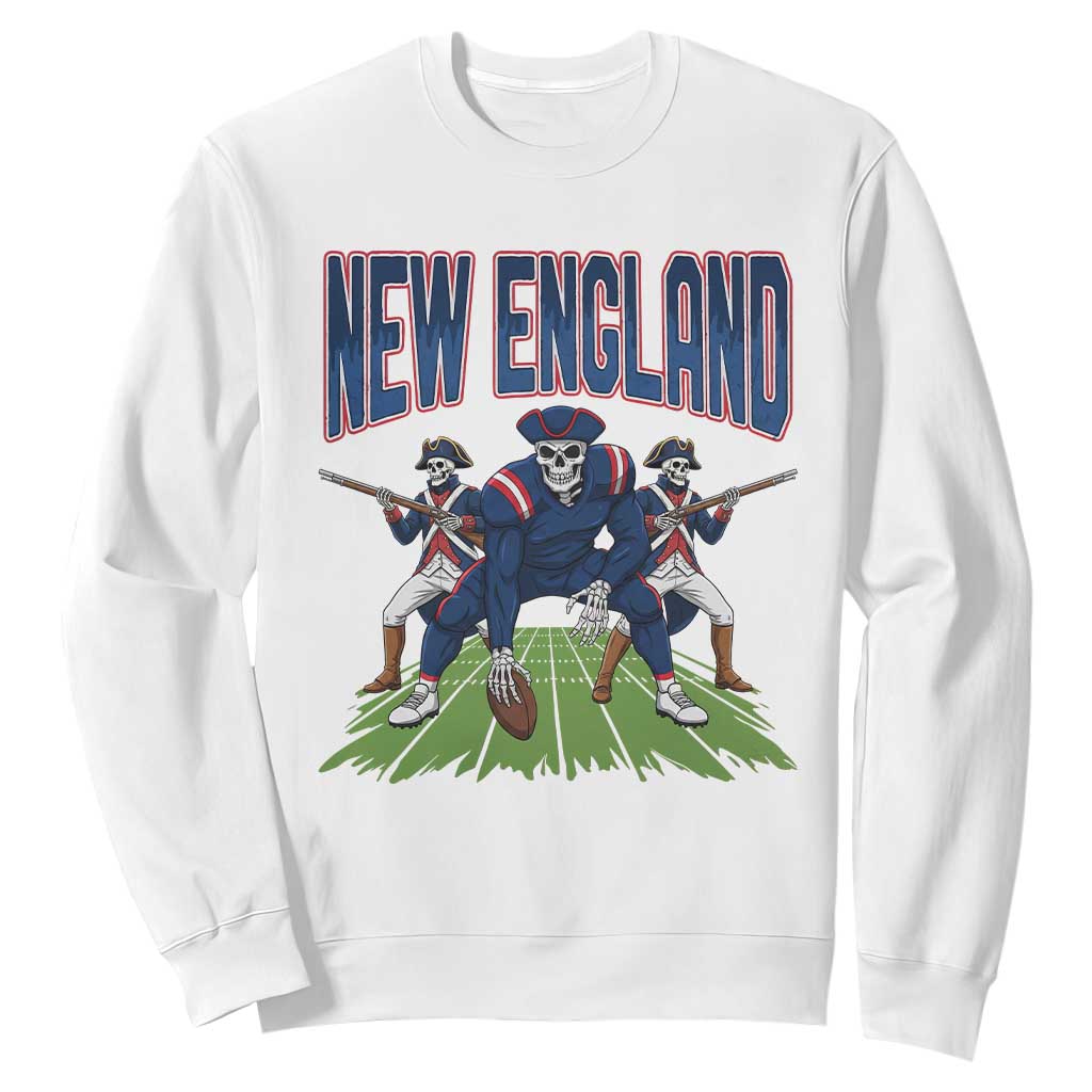 NE Gothic Skeleton Sweatshirt Football Lover Gift TS12 White Print Your Wear