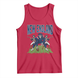 NE Gothic Skeleton Tank Top Football Lover Gift TS12 Red Print Your Wear