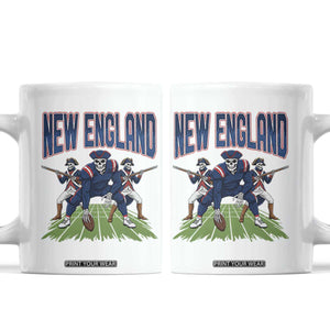 NE Gothic Skeleton Coffee Mug Football Lover Gift TS12 White Print Your Wear