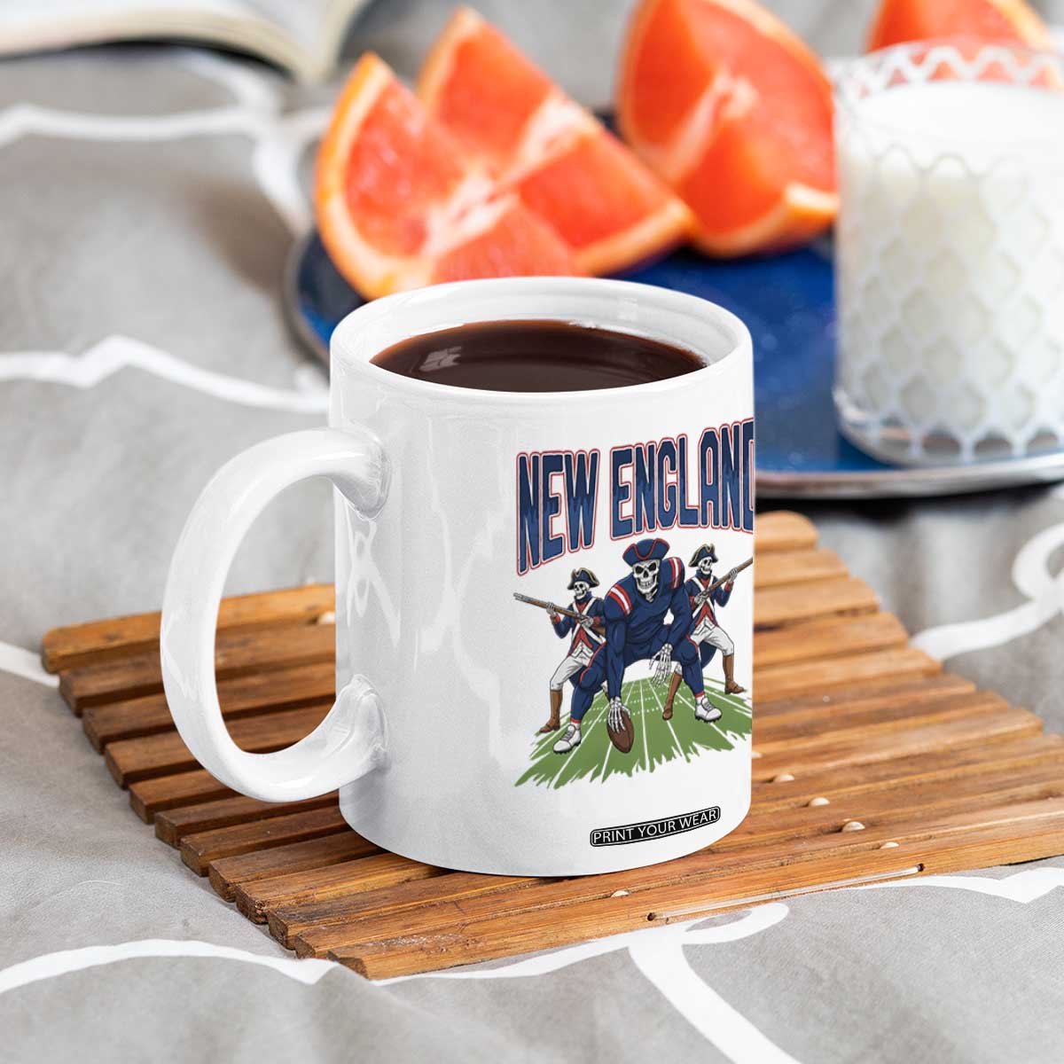 NE Gothic Skeleton Coffee Mug Football Lover Gift TS12 Print Your Wear
