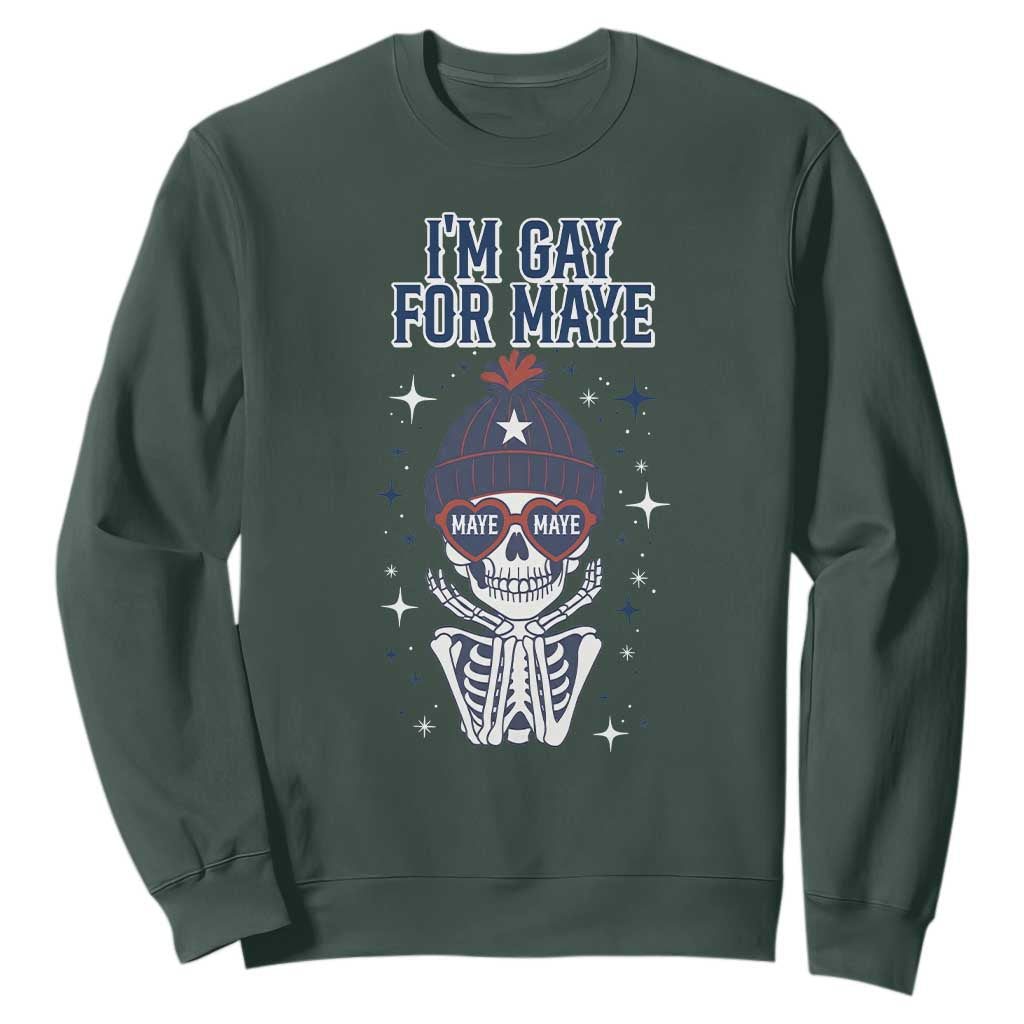 I Am Gay For Maye Sweatshirt Funny QB Sport Fan TS12 Dark Forest Green Print Your Wear