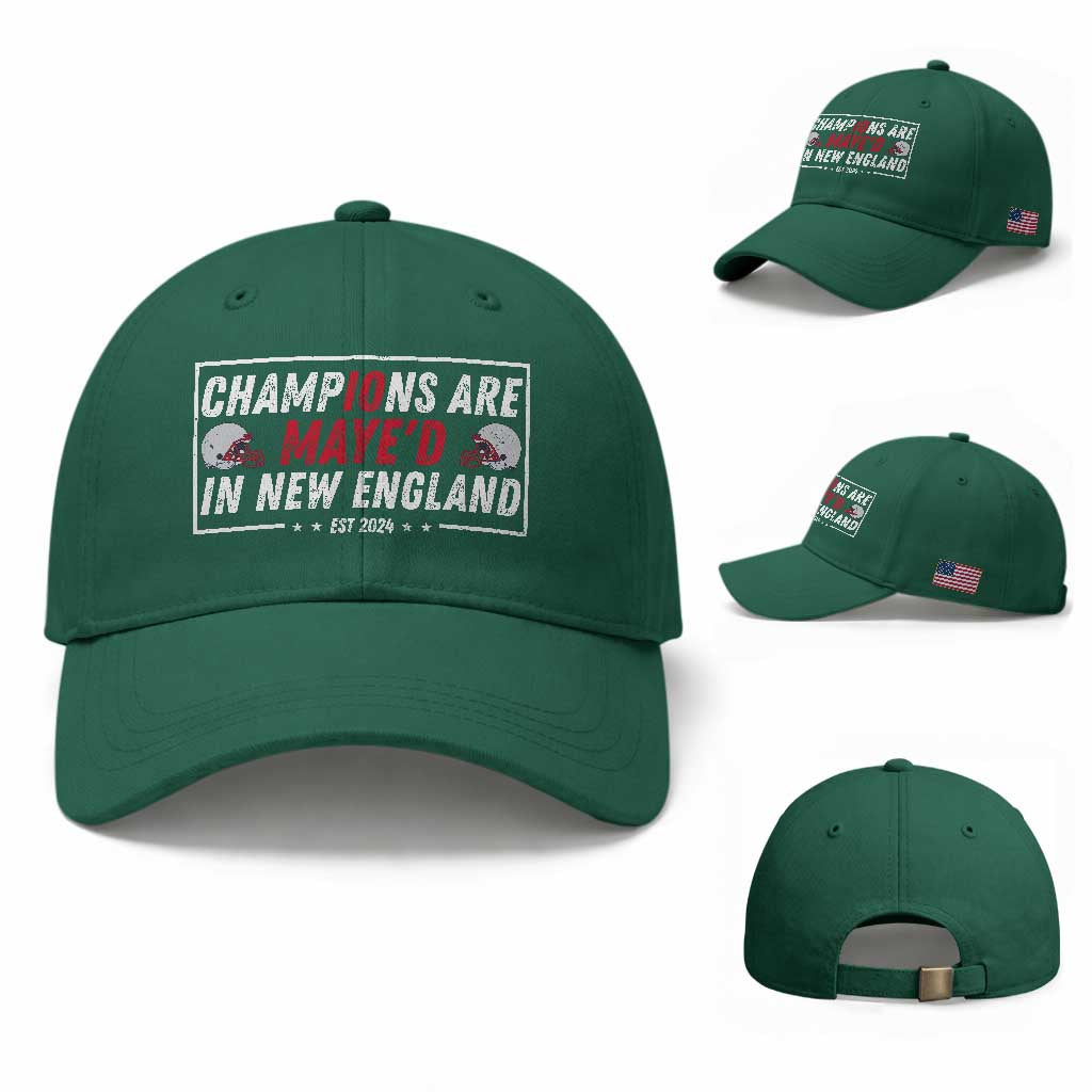 Champions Are Maye'd In NE Baseball Cap FB Lover Gift TS12 Baseball Cap Universal Fit Irish Green Print Your Wear