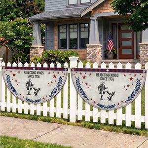 Rejecting Kings Since 1776 Patriotic Fan Flag Funny George Washington TS12 2pcs pack Laurel Beige Print Your Wear