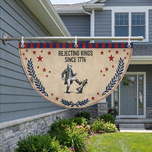 Rejecting Kings Since 1776 Patriotic Fan Flag Funny George Washington TS12 2pcs pack Laurel Tan Print Your Wear