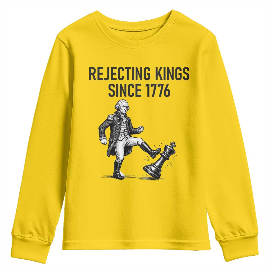 Rejecting Kings Since 1776 Youth Sweatshirt Funny George Washington TS12 Daisy Print Your Wear