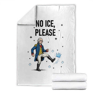 Funny George Washington Throw Blanket No Ice Please TS12 White Print Your Wear