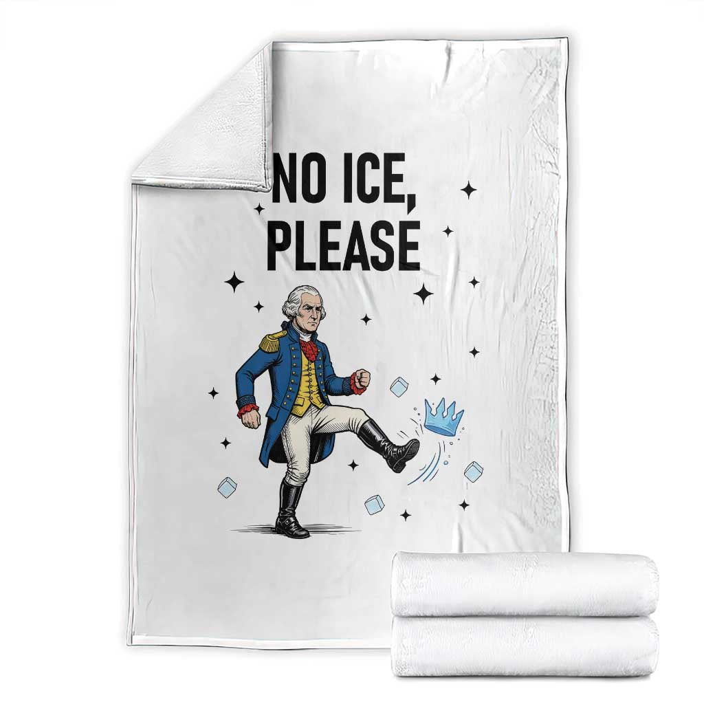 Funny George Washington Throw Blanket No Ice Please TS12 White Print Your Wear
