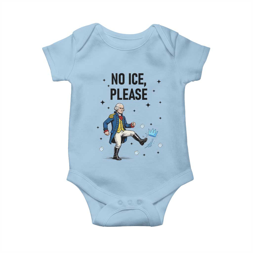 Funny George Washington Baby Onesie No Ice Please TS12 Light Blue Print Your Wear