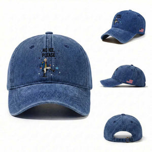 Funny George Washington Washed Cotton Baseball Cap No Ice Please TS12 Washed Cap Universal Fit Royal Blue Print Your Wear