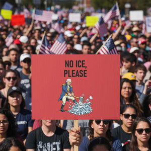Funny George Washington Political Anti Ice Gift Protest Sign TS12 Horizontal 18" × 24" Red Print Your Wear