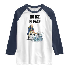 Funny George Washington Political Anti Ice Gift Raglan Shirt TS12 White Navy Print Your Wear