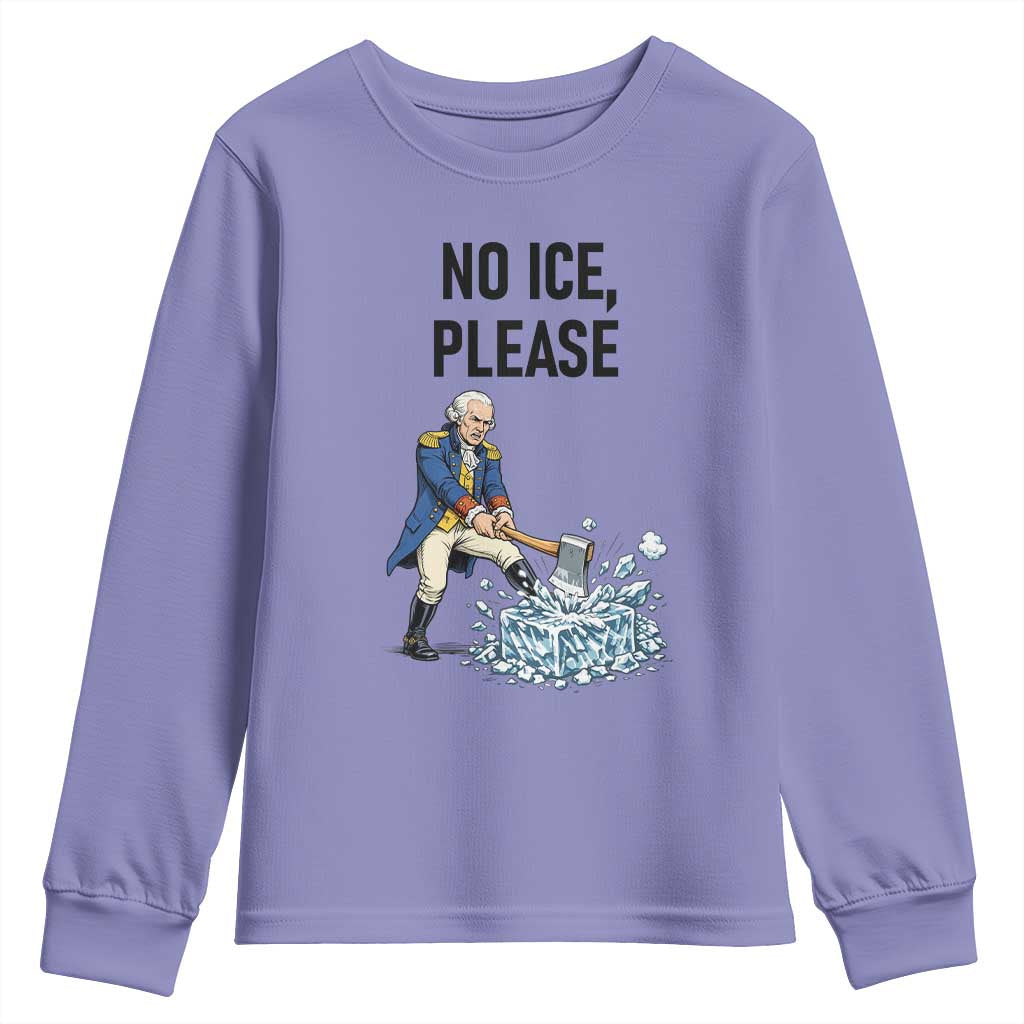 Funny George Washington Political Anti Ice Gift Youth Sweatshirt TS12 Violet Print Your Wear
