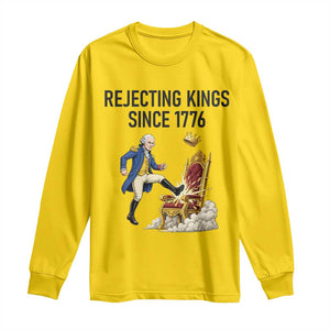 Funny George Washington Protest Long Sleeve Shirt Rejecting Kings Since 1776 TS12 Daisy Print Your Wear