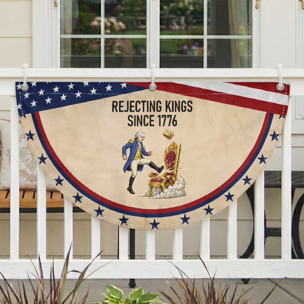 Funny George Washington Protest Patriotic Fan Flag Rejecting Kings Since 1776 TS12 2pcs pack Classic Tan Print Your Wear