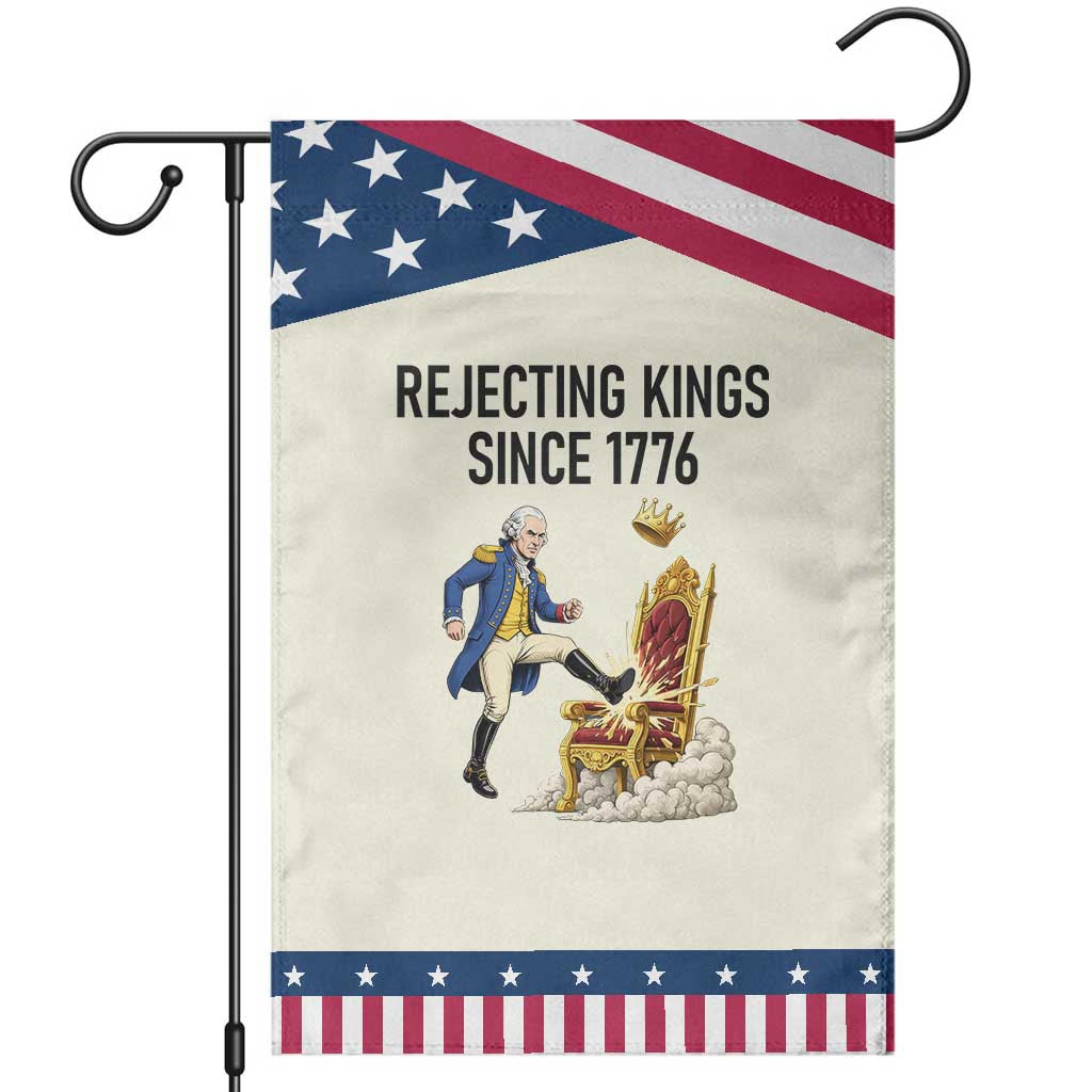 Funny George Washington Protest Garden Flag Rejecting Kings Since 1776 TS12 Modern Beige Blue Print Your Wear