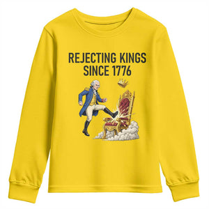 Funny George Washington Protest Youth Sweatshirt Rejecting Kings Since 1776 TS12 Daisy Print Your Wear
