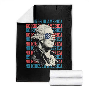 Funny George Washington Protest Throw Blanket No Kings In America TS12 Black Print Your Wear
