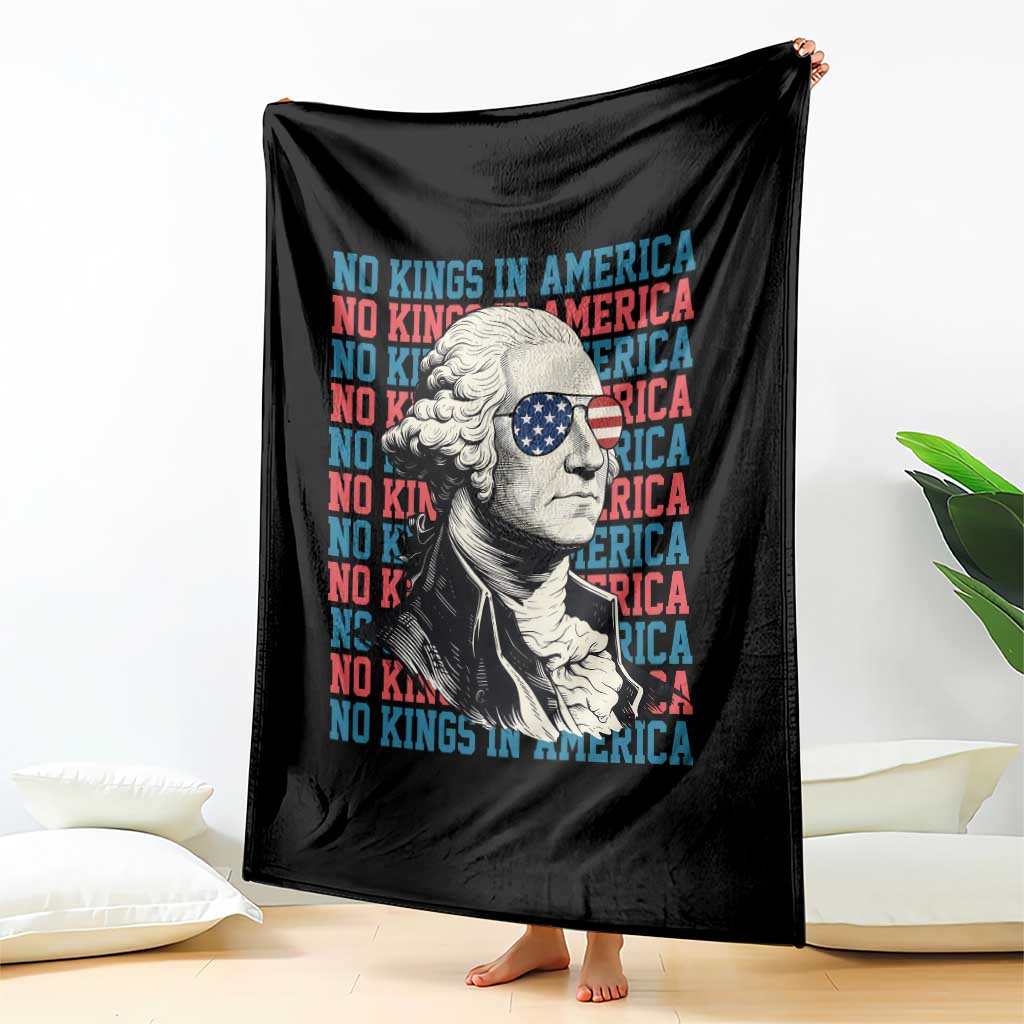 Funny George Washington Protest Throw Blanket No Kings In America TS12 Print Your Wear