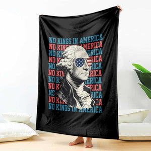 Funny George Washington Protest Throw Blanket No Kings In America TS12 Print Your Wear