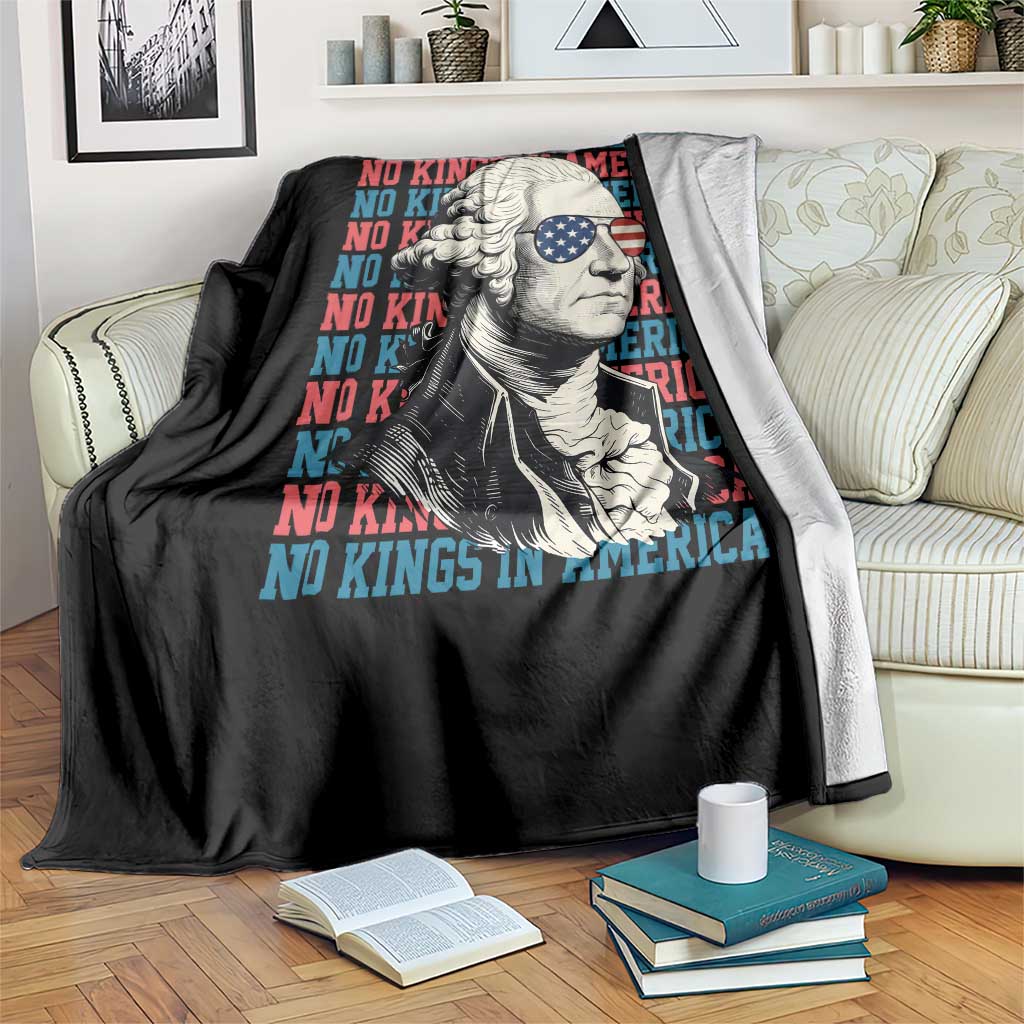 Funny George Washington Protest Throw Blanket No Kings In America TS12 Print Your Wear