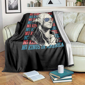 Funny George Washington Protest Throw Blanket No Kings In America TS12 Print Your Wear