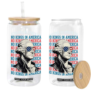 Funny George Washington Protest Glass Can No Kings In America TS12 Print Your Wear