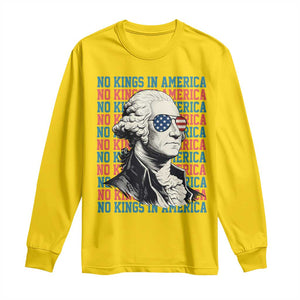 Funny George Washington Protest Long Sleeve Shirt No Kings In America TS12 Daisy Print Your Wear