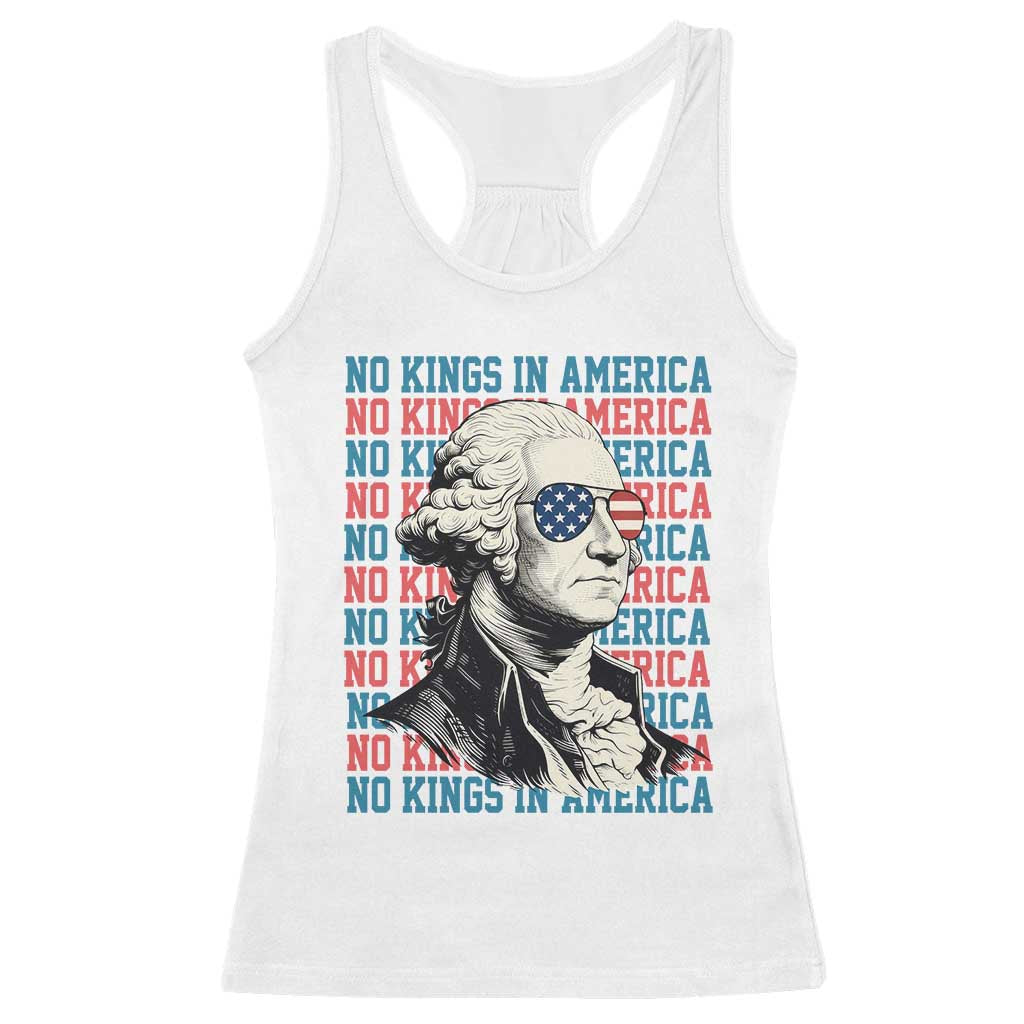 Funny George Washington Protest Racerback Tank Top No Kings In America TS12 White Print Your Wear