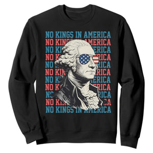 Funny George Washington Protest Sweatshirt No Kings In America TS12 Black Print Your Wear