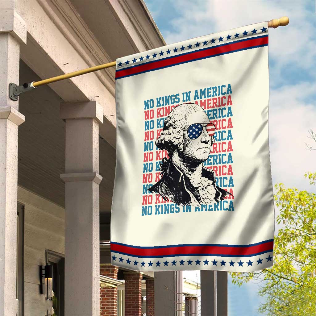 Funny George Washington Protest Garden Flag No Kings In America TS12 Modern Beige Red Print Your Wear