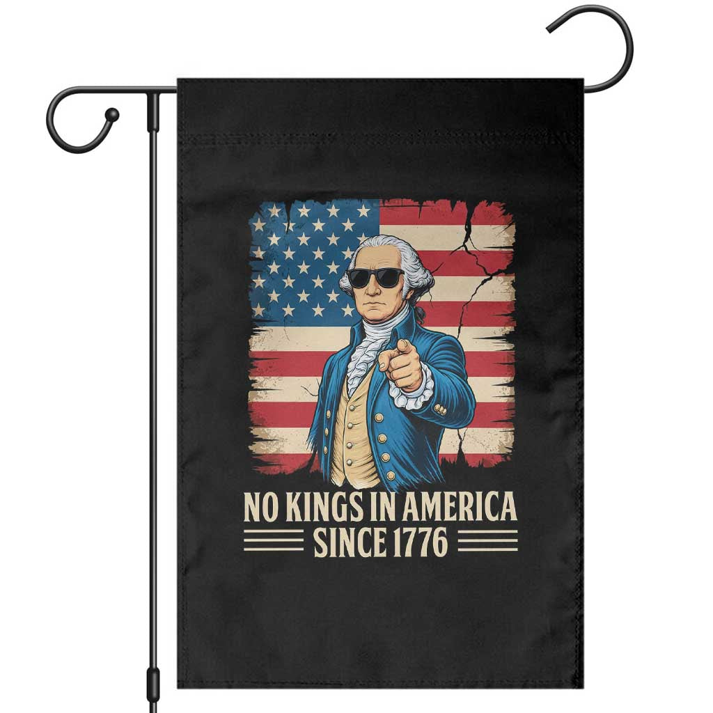 Patriotic George Washington Garden Flag No Kings In America TS12 Black Print Your Wear