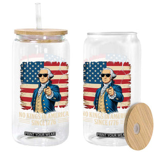 Patriotic George Washington Glass Can No Kings In America TS12 Print Your Wear