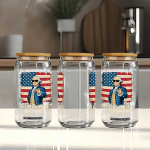 Patriotic George Washington Glass Can No Kings In America TS12 Print Your Wear
