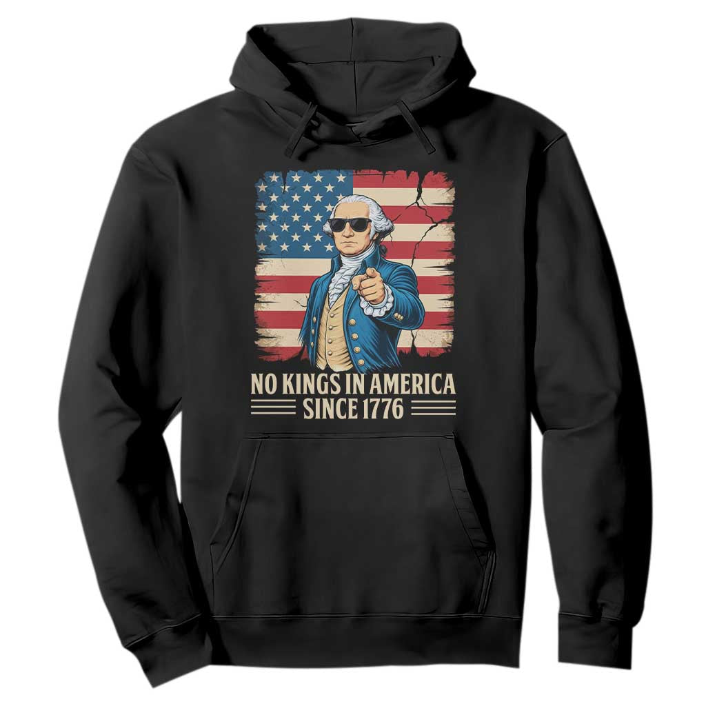 Patriotic George Washington Hoodie No Kings In America TS12 Black Print Your Wear