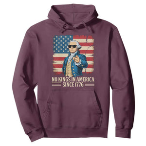 Patriotic George Washington Hoodie No Kings In America TS12 Maroon Print Your Wear