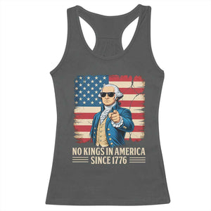 Patriotic George Washington Racerback Tank Top No Kings In America TS12 Dark Heather Print Your Wear
