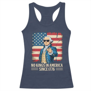 Patriotic George Washington Racerback Tank Top No Kings In America TS12 Navy Print Your Wear