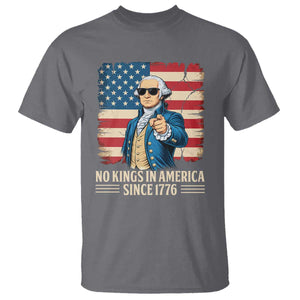 Patriotic George Washington T Shirt No Kings In America TS12 Charcoal Print Your Wear