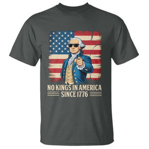 Patriotic George Washington T Shirt No Kings In America TS12 Dark Heather Print Your Wear