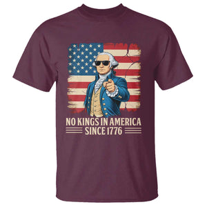 Patriotic George Washington T Shirt No Kings In America TS12 Maroon Print Your Wear