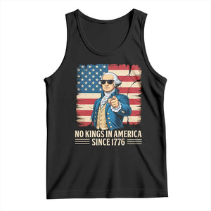 Patriotic George Washington Tank Top No Kings In America TS12 Black Print Your Wear