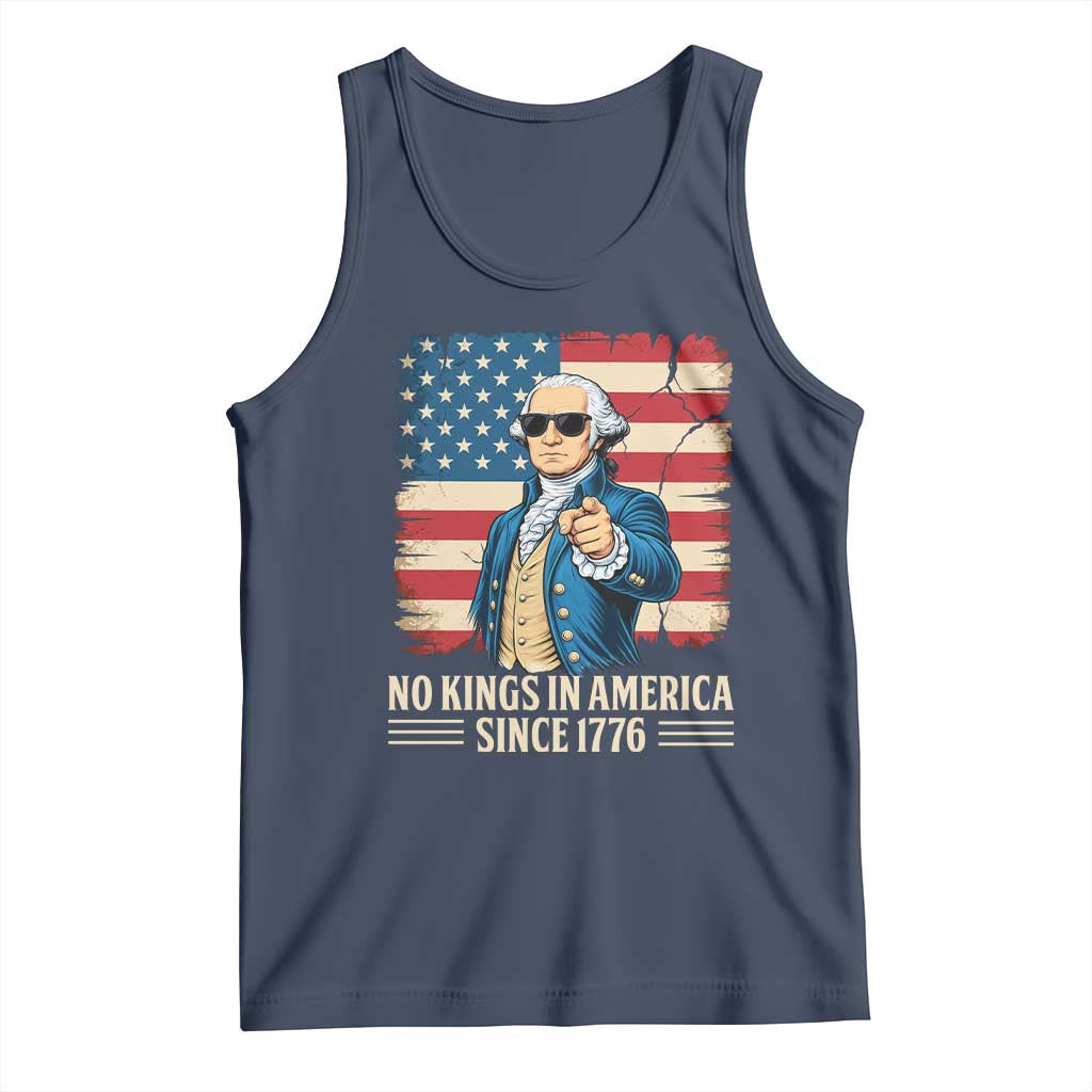 Patriotic George Washington Tank Top No Kings In America TS12 Navy Print Your Wear