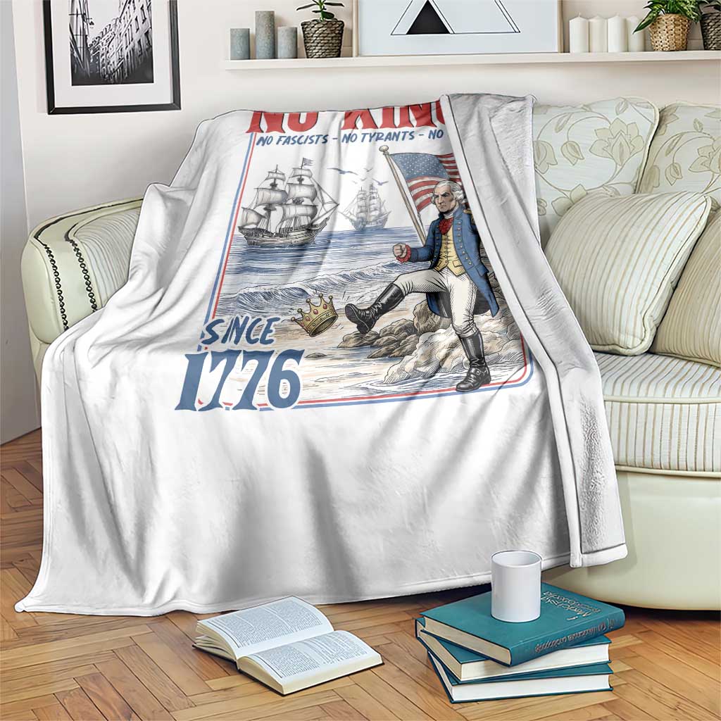 No Kings Since 1776 George Washington Throw Blanket Political Humor Gift TS12 Print Your Wear